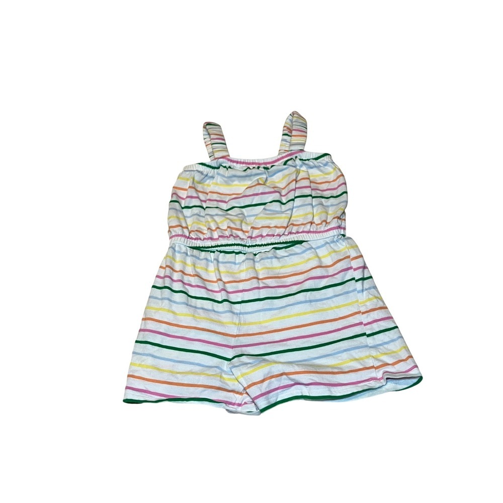Old Navy Girls Size 4T Rainbow Stripe Sleeveless Romper Elastic Waist